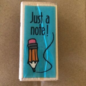 vtg Just a Note Rubber Stamp